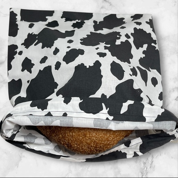 Farmhouse Reusable Cotton Bread Bag, Free Mason Jar Bonnet Included - Picture 4 of 9